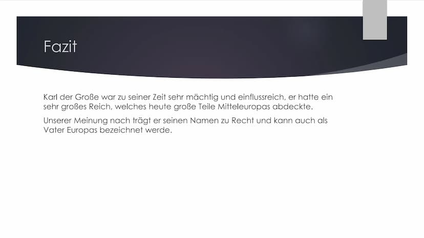 Trägt Karl der Große seinen Namen
zu Recht und gilt er als Vater
Europas? Gliederung
1. Wer ist Karl der Große?
2. Reich von Karl
3. Fazit W