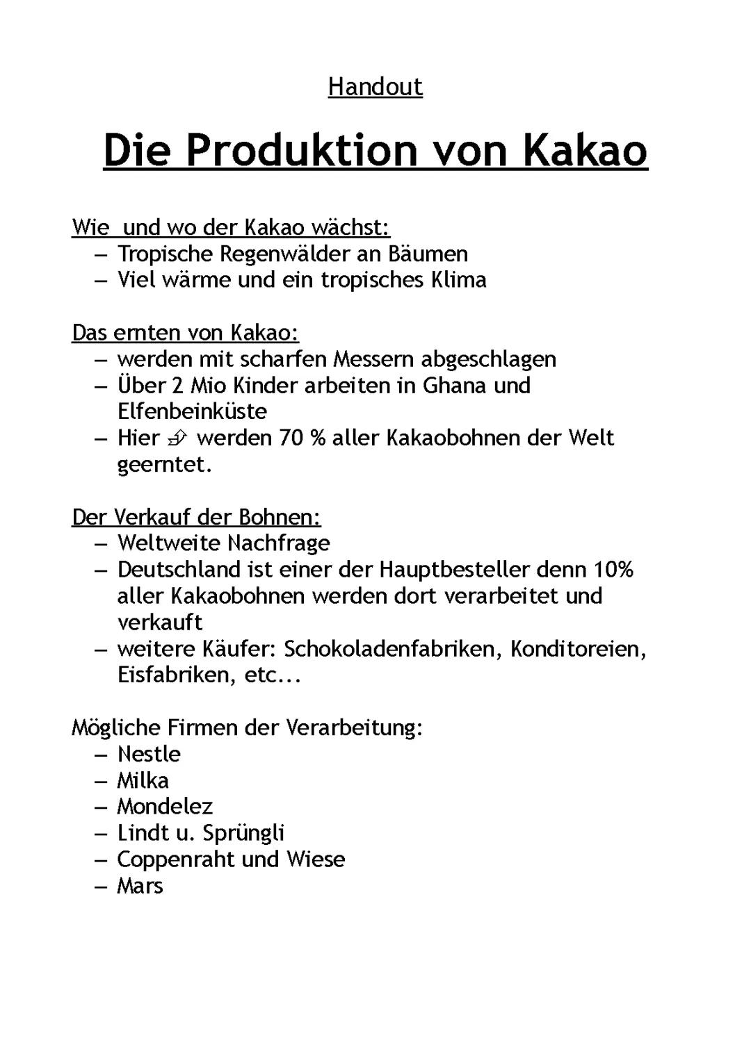 Wo wird Kakao angebaut und warum nicht in Deutschland? Probleme und Lösungen für Kinderarbeit im Kakaoanbau