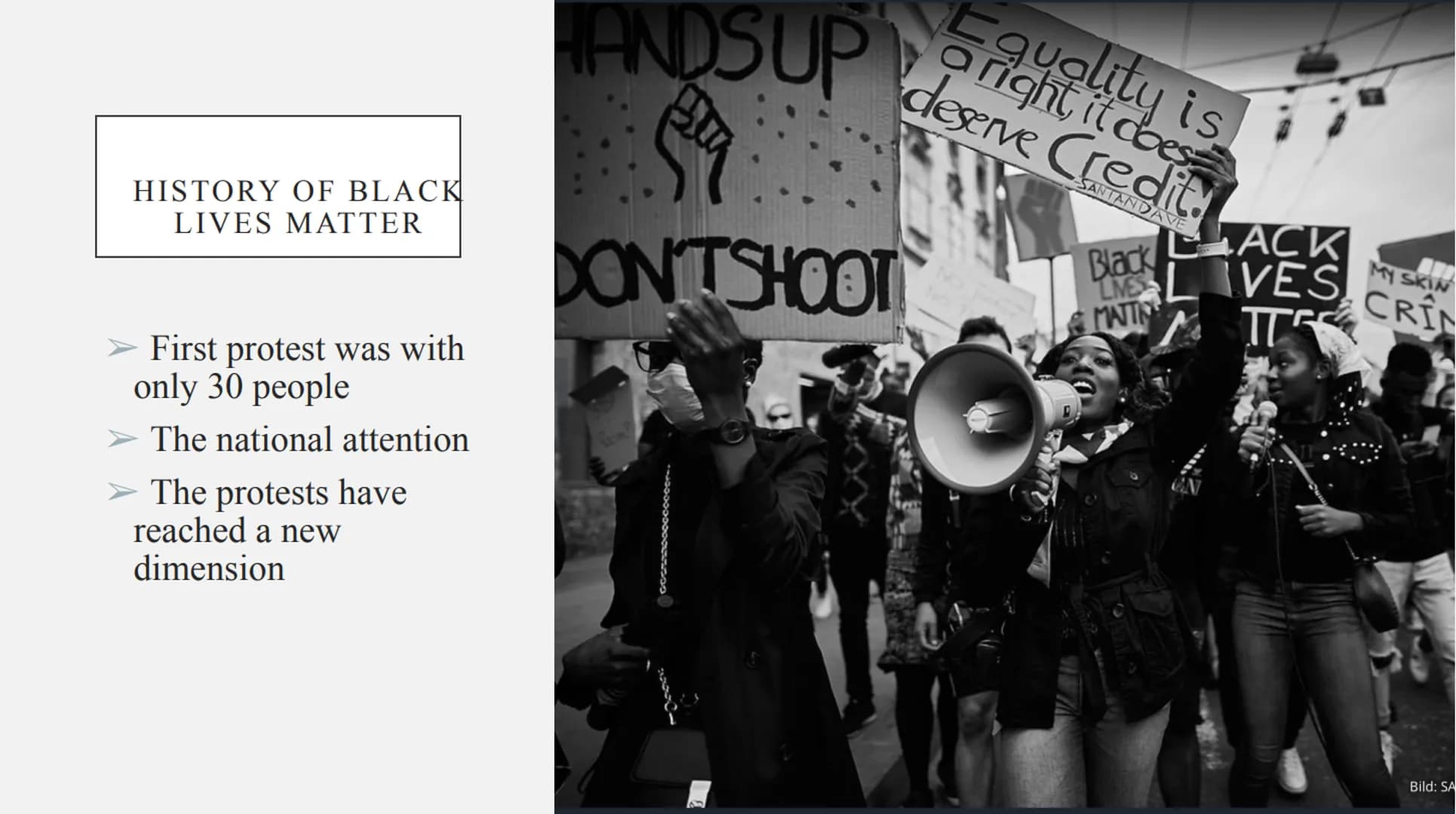 BLACK LIVES MATTER
A presentation by
Name TABLE OF CONTENT
➤ Keywords
➤ What is "Black Lives Matter"?
➤ When was "Black Lives Matter" founde