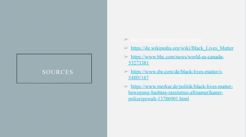 BLACK LIVES MATTER
A presentation by
Name TABLE OF CONTENT
➤ Keywords
➤ What is "Black Lives Matter"?
➤ When was "Black Lives Matter" founde