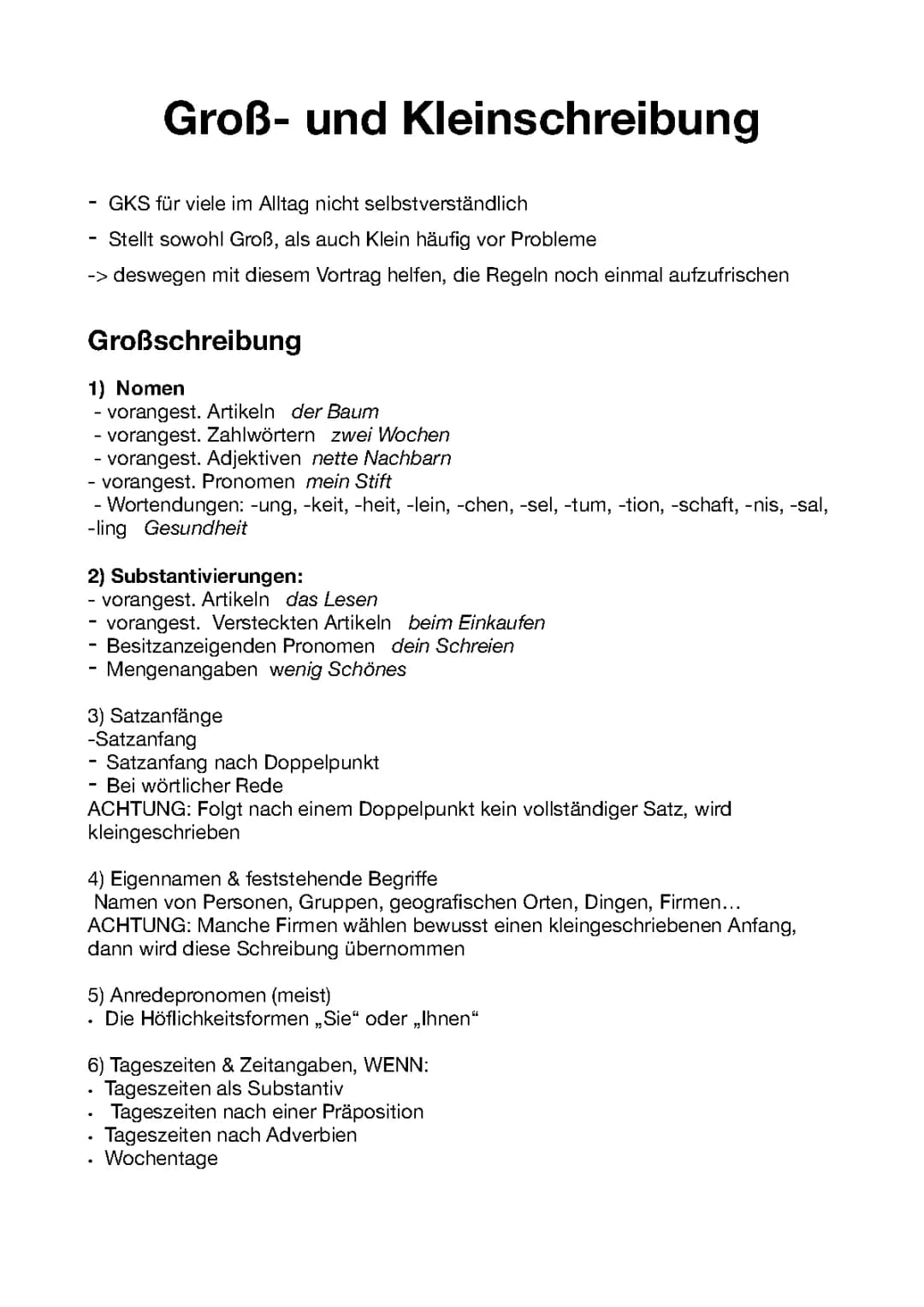 Groß- und Kleinschreibung 