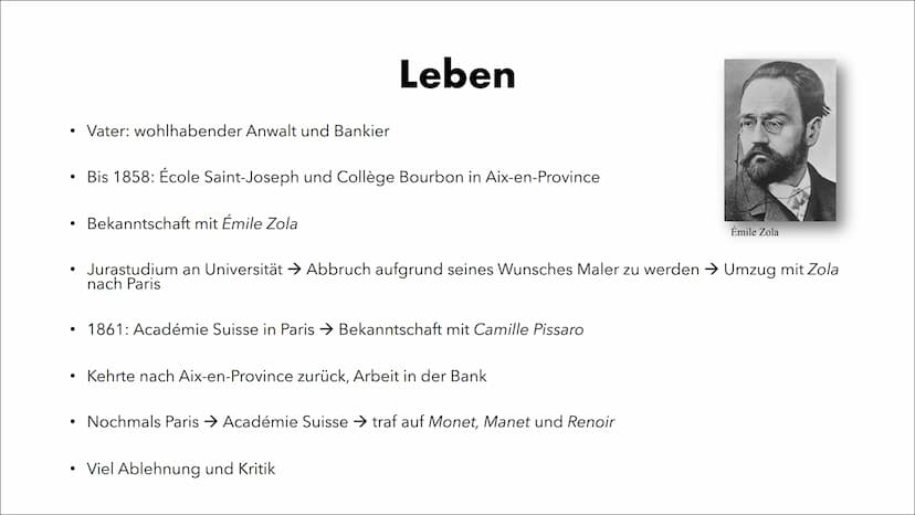 Paul Cézanne Gliederung
●
●
●
●
Allgemeine Informationen
Leben
Seine Malweise
Werke
Metamorphosen
Quellen Allgemeine
Informationen
●
Französ