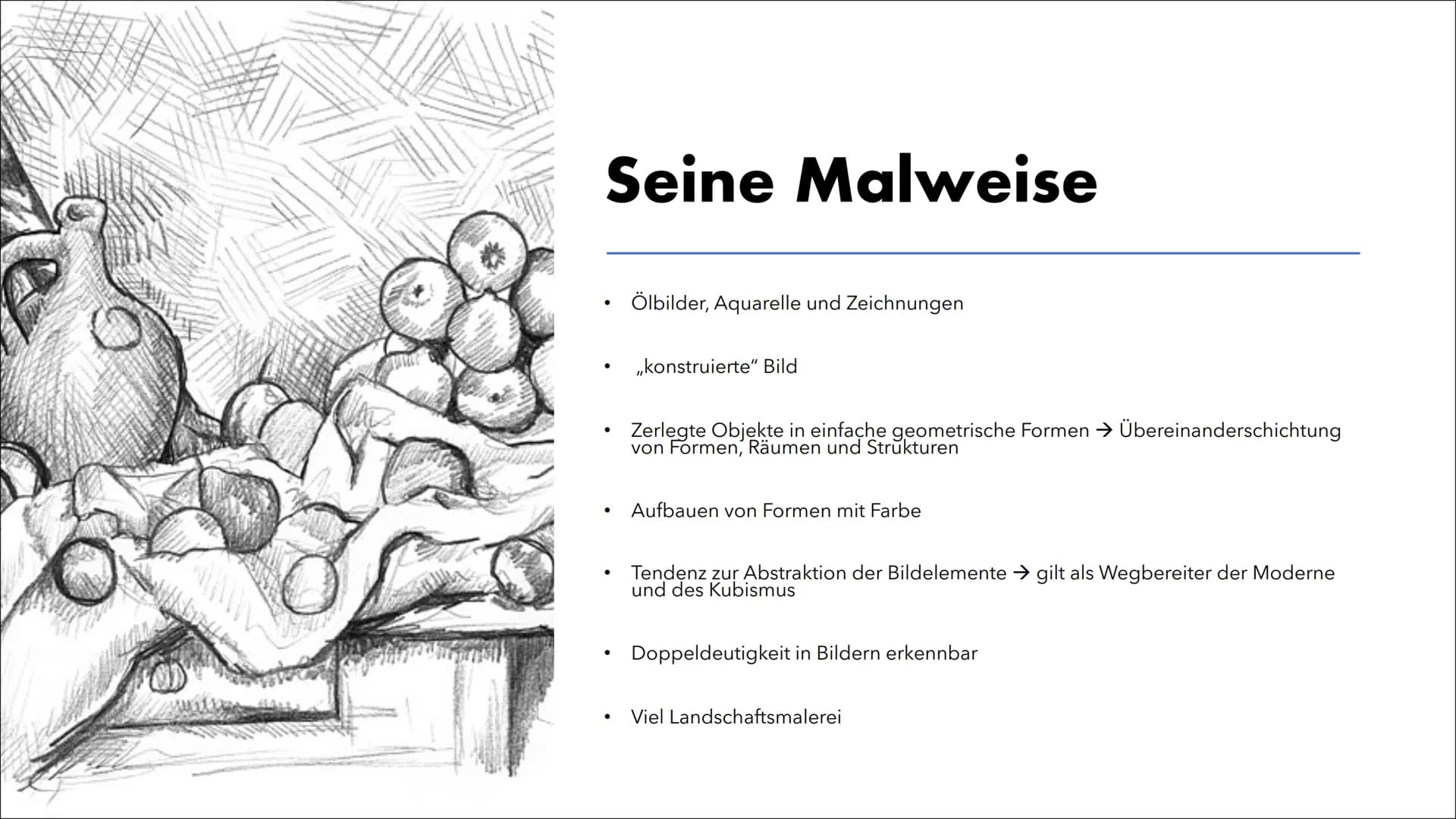 Paul Cézanne Gliederung
●
●
●
●
Allgemeine Informationen
Leben
Seine Malweise
Werke
Metamorphosen
Quellen Allgemeine
Informationen
●
Französ