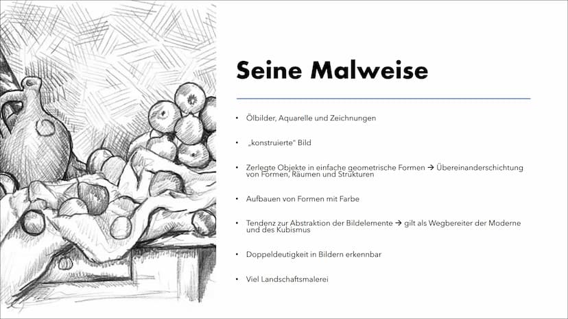Paul Cézanne Gliederung
●
●
●
●
Allgemeine Informationen
Leben
Seine Malweise
Werke
Metamorphosen
Quellen Allgemeine
Informationen
●
Französ