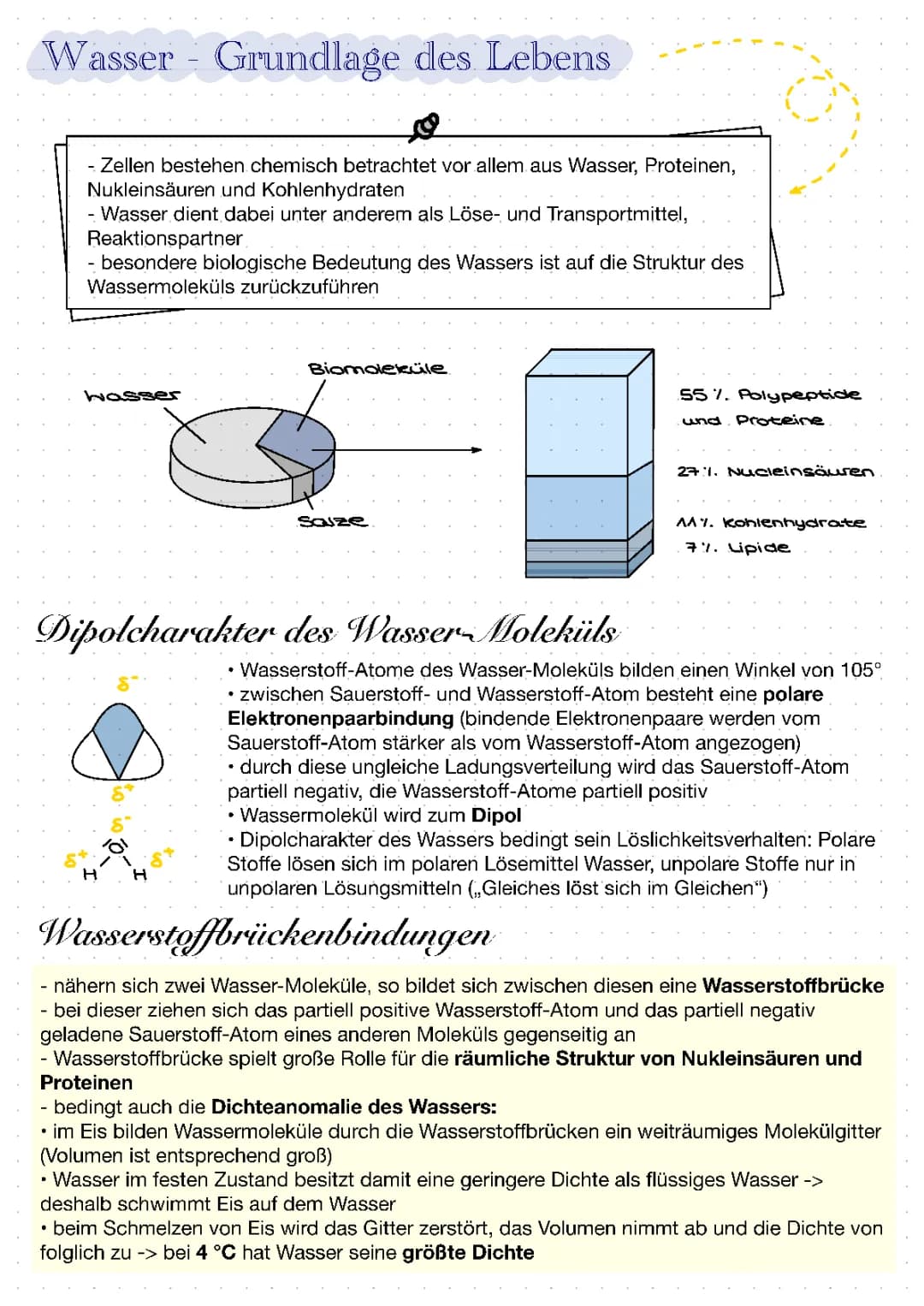 Grundlagen- Wasser,Lipide,Proteine,Kohlenhydrate,Biomembran