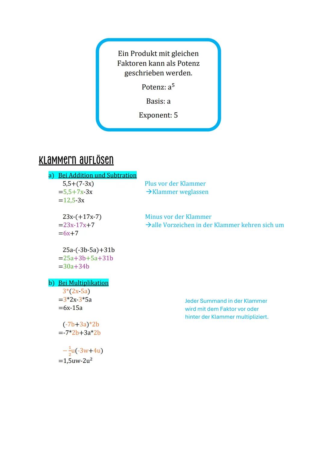 MATHекLassenarbеIT In Der 8. Klasse
WiеDегHOLUNG KLasse 7
Variablen: Platzhalter für eine Zahl; a;b;c;...x;y;z
Term: Zahlen, Varaiblen und R