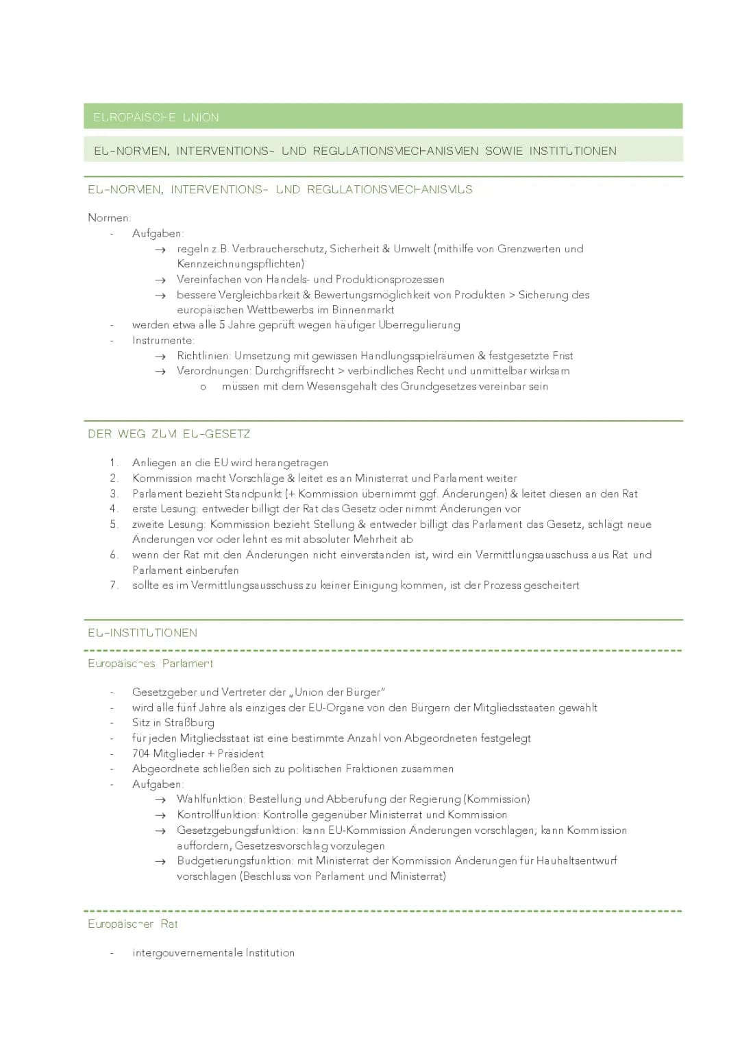 SoWi Abitur NRW Lernzettel: Geschichte der EU & Europäische Union 2024