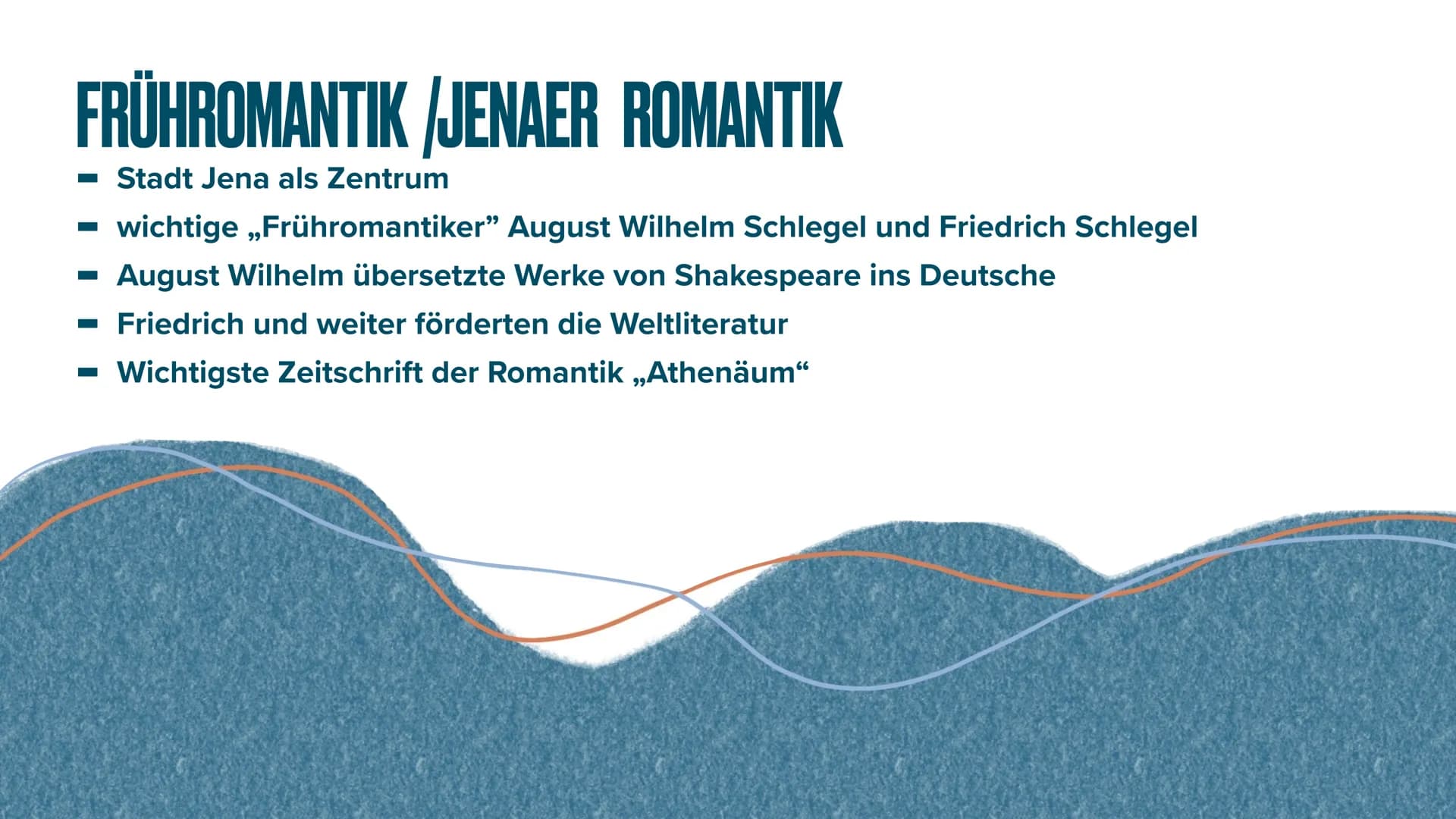 ROMANTIK
EINE EPOCHE
JULIA VICTORIA KRÄMER, DLK Q2 INHALTSVERZEICHNIS
- Eckdaten der Epoche
- Gesellschaft und Weltbild der Romantik
Epoche
