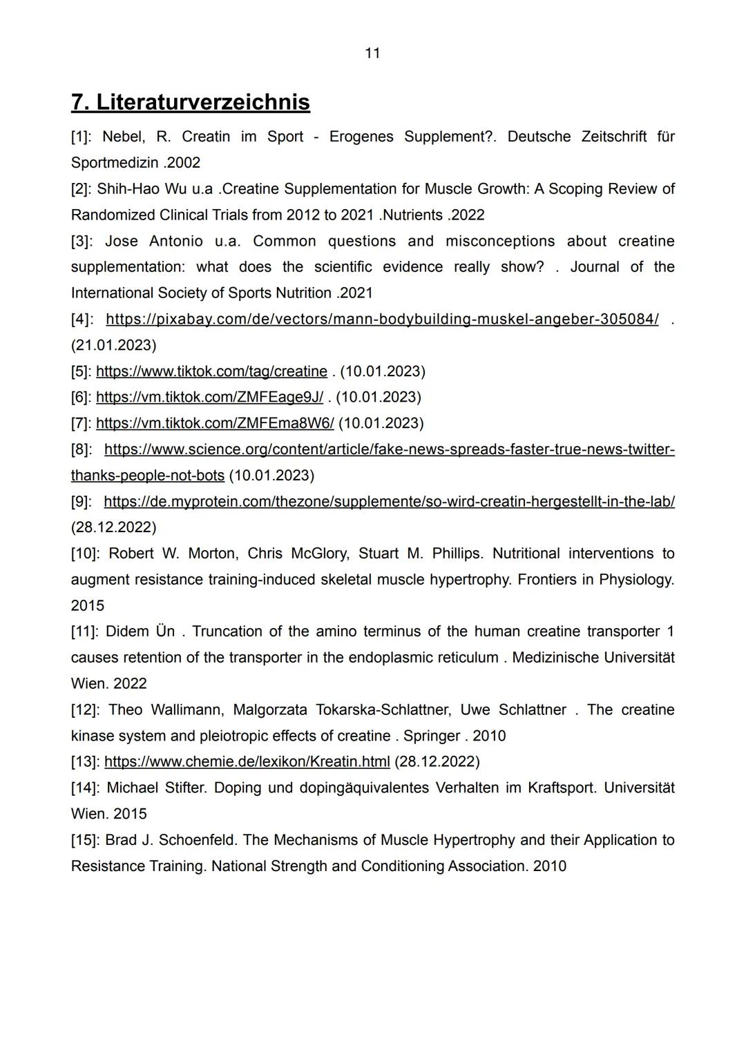 Auswirkungen der Einnahme von Creatin
Monohydrat im Kraftsport
C4H9N3O2
[4]
12
Facharbeit im Leistungskurs Biologie
Schuljahr 2022/23 Inhalt