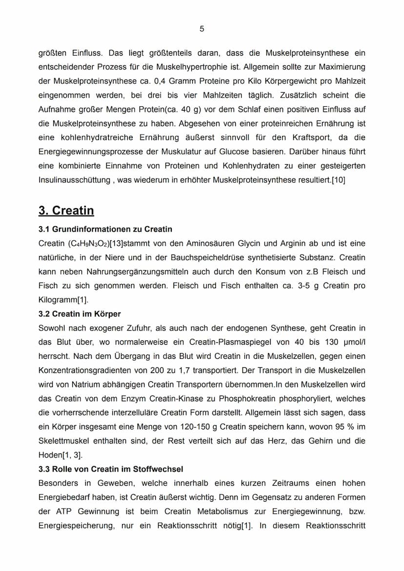 Auswirkungen der Einnahme von Creatin
Monohydrat im Kraftsport
C4H9N3O2
[4]
12
Facharbeit im Leistungskurs Biologie
Schuljahr 2022/23 Inhalt