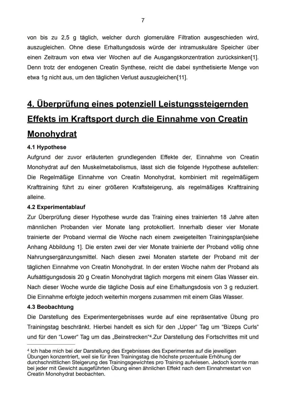 Auswirkungen der Einnahme von Creatin
Monohydrat im Kraftsport
C4H9N3O2
[4]
12
Facharbeit im Leistungskurs Biologie
Schuljahr 2022/23 Inhalt