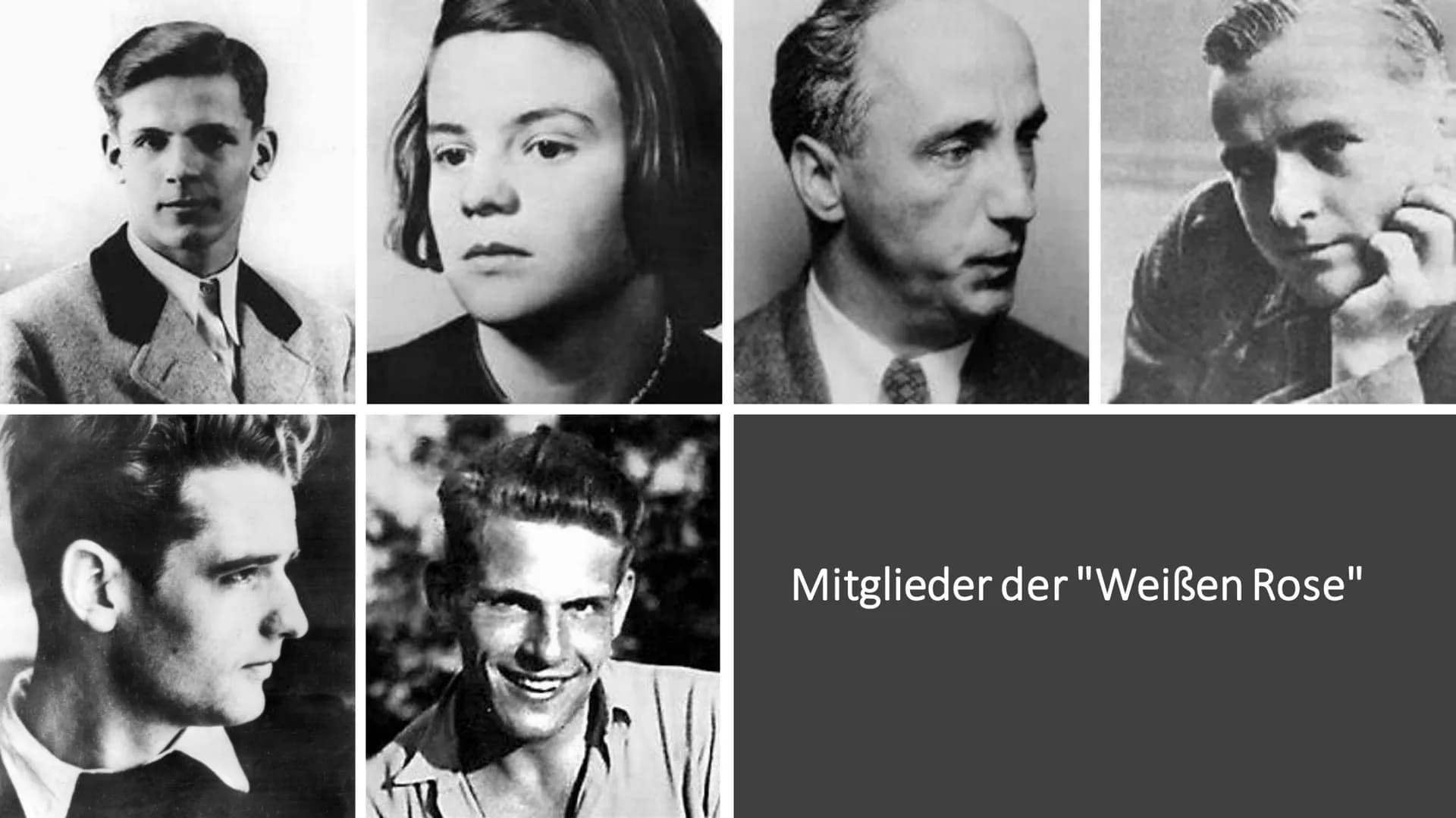 "Weiße Rose"
Widerstand im Nationalsozialismus Themen
●
Politische Lage Deutschlands zur Zeit der Entstehung
Entstehung der Widerstandsgrupp