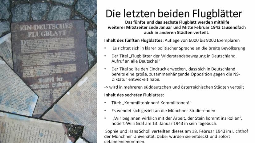 "Weiße Rose"
Widerstand im Nationalsozialismus Themen
●
Politische Lage Deutschlands zur Zeit der Entstehung
Entstehung der Widerstandsgrupp