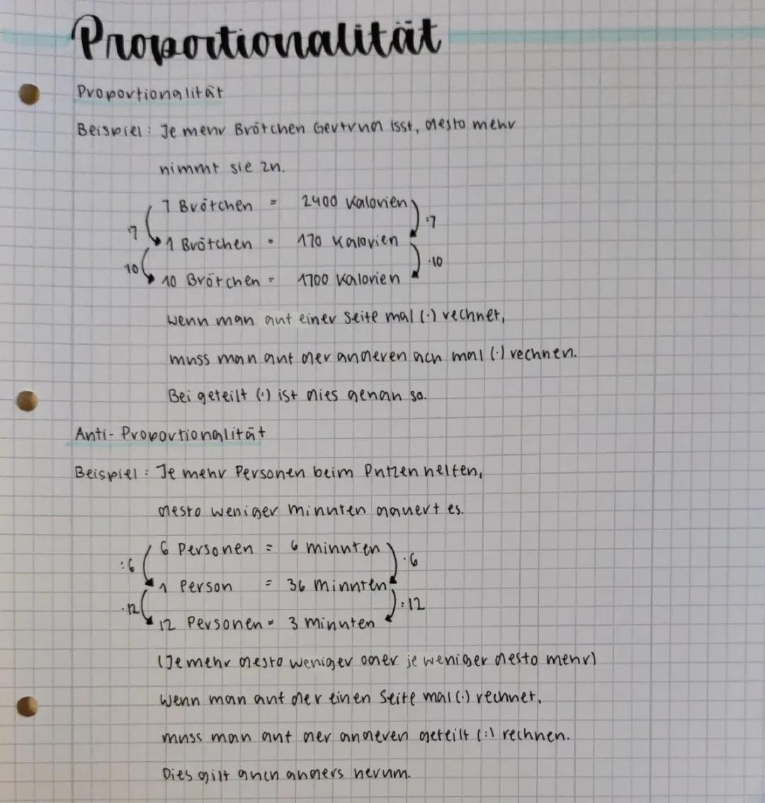 Grundlagen der Proportionalität und Antiproportionalität