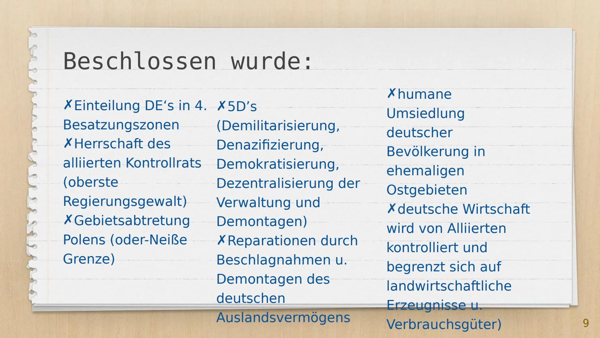 Von: Julia Dittmann
Die
Potsdamer
Konferenz
(17.07-02.08.1945) Gliederung
X Foto
X Erklärung
X Ziele der Siegermächte
X Beschlüsse
Xbildlich