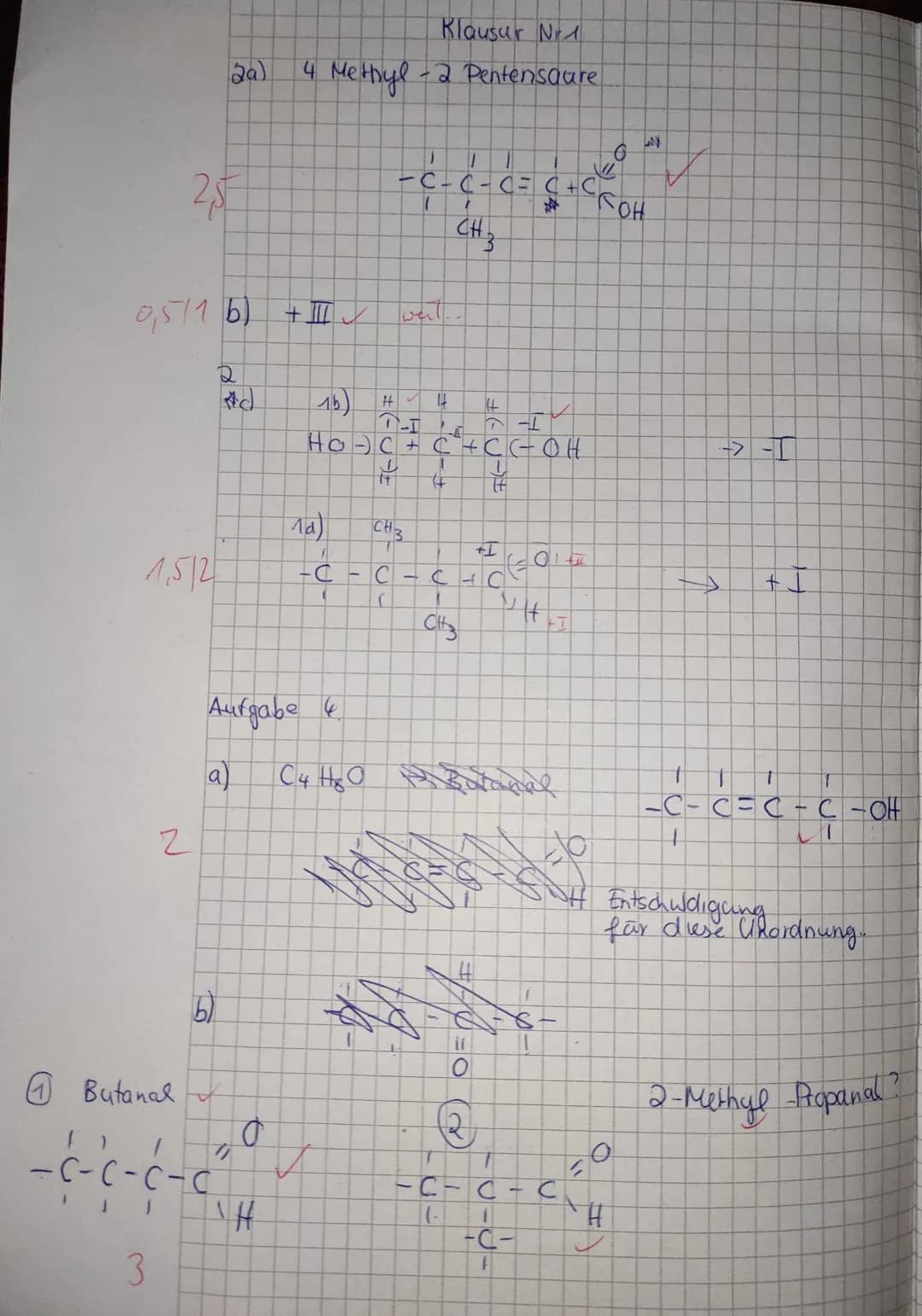 Chemie E-Phase
a)
1.) Benenne die folgenden Moleküle.
CH3
CH–CH–CH, – C – CH, – CH, - CH3
24,4-trimethye-heptan
c)
CH3 C-CH₂-CH
||
C.
CH3
CH