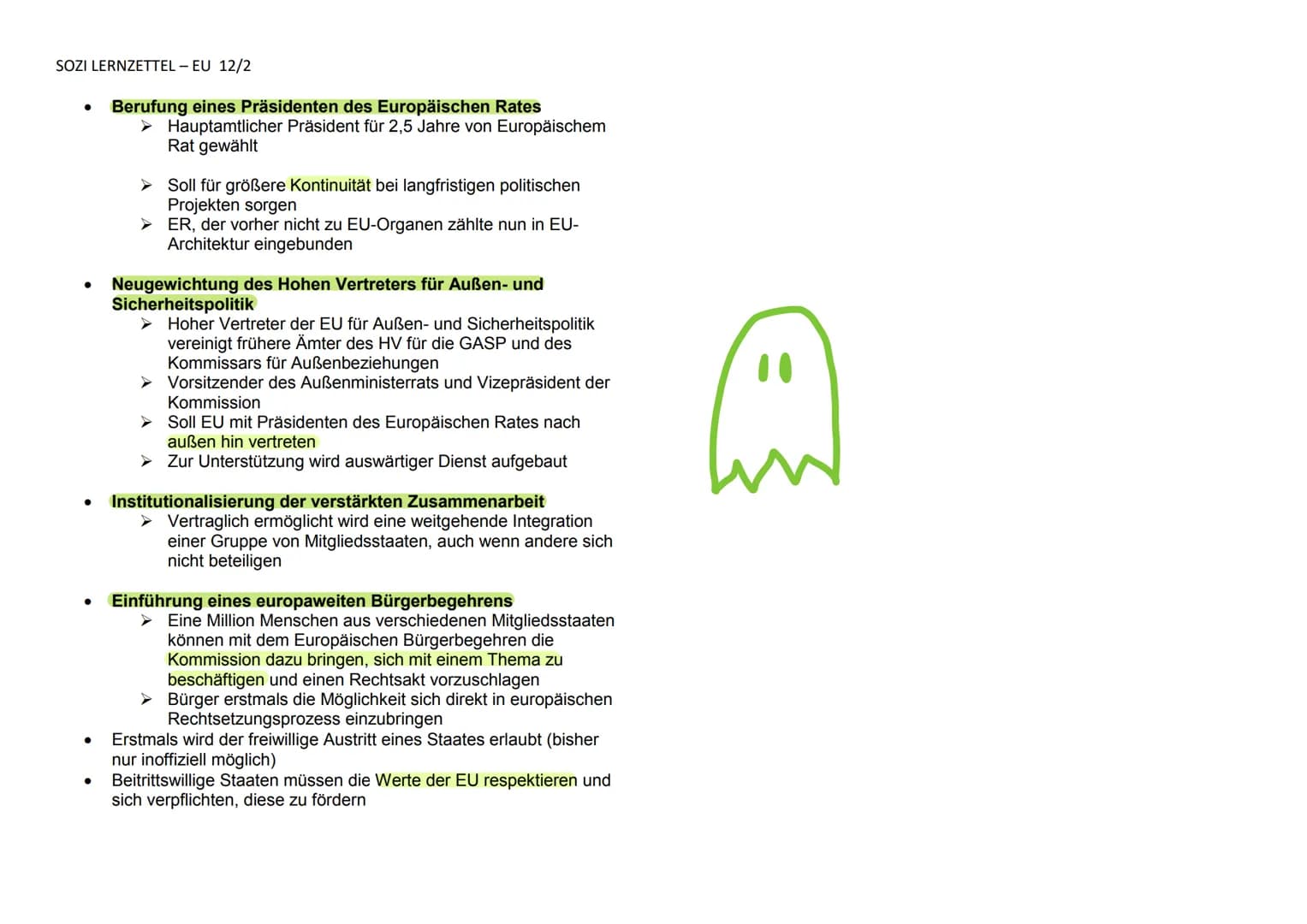  SOZI LERNZETTEL - EU 12/2
Ziele der EU
●
●
●
●
Förderung des Friedens, der europäischen Werte und des
Wohlergehens ihrer Bürgerinnen und Bü