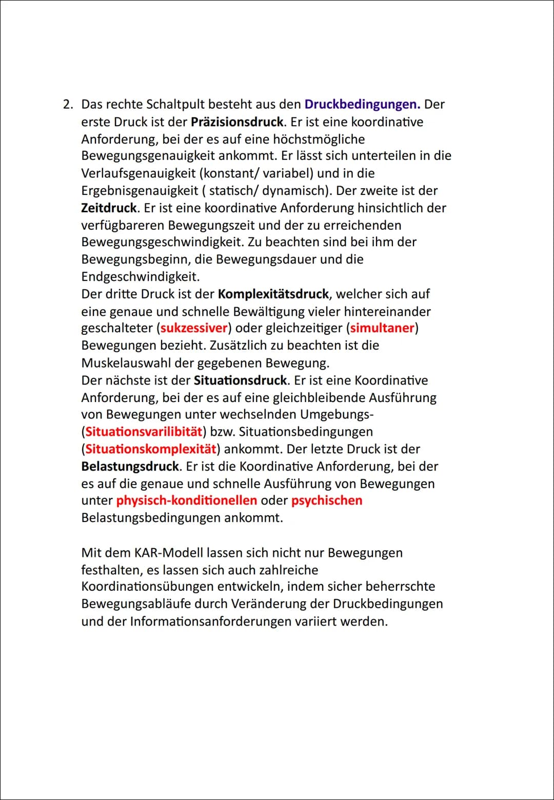 
<p>Das KAR-Modell, entwickelt von Neumaier, dient zur präzisen Einordnung koordinativer Anforderungen von Bewegungen. In diesem Modell werd