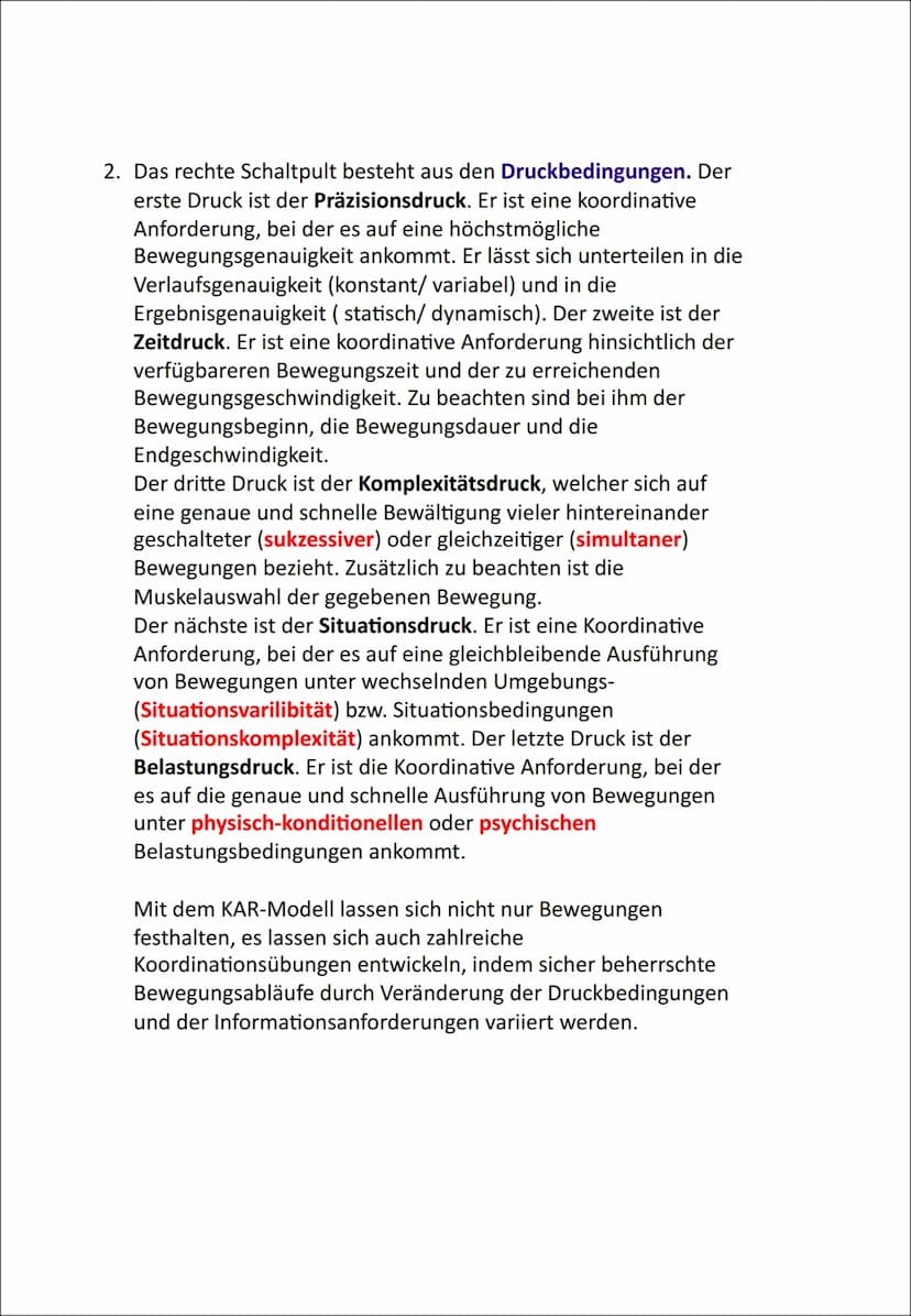 
<p>Das KAR-Modell, entwickelt von Neumaier, dient zur präzisen Einordnung koordinativer Anforderungen von Bewegungen. In diesem Modell werd