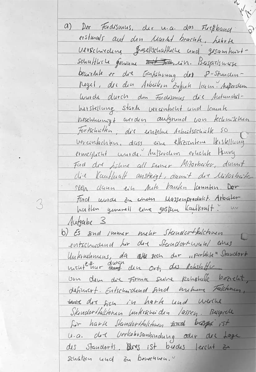 b)
Klasse 12
Geographie-Klausur
Aufgabe 1: Wirtschaft und Gesellschaft
a)
Um den Bedeutungswandel der Wirtschaft zu dokumentieren, hat Jean
