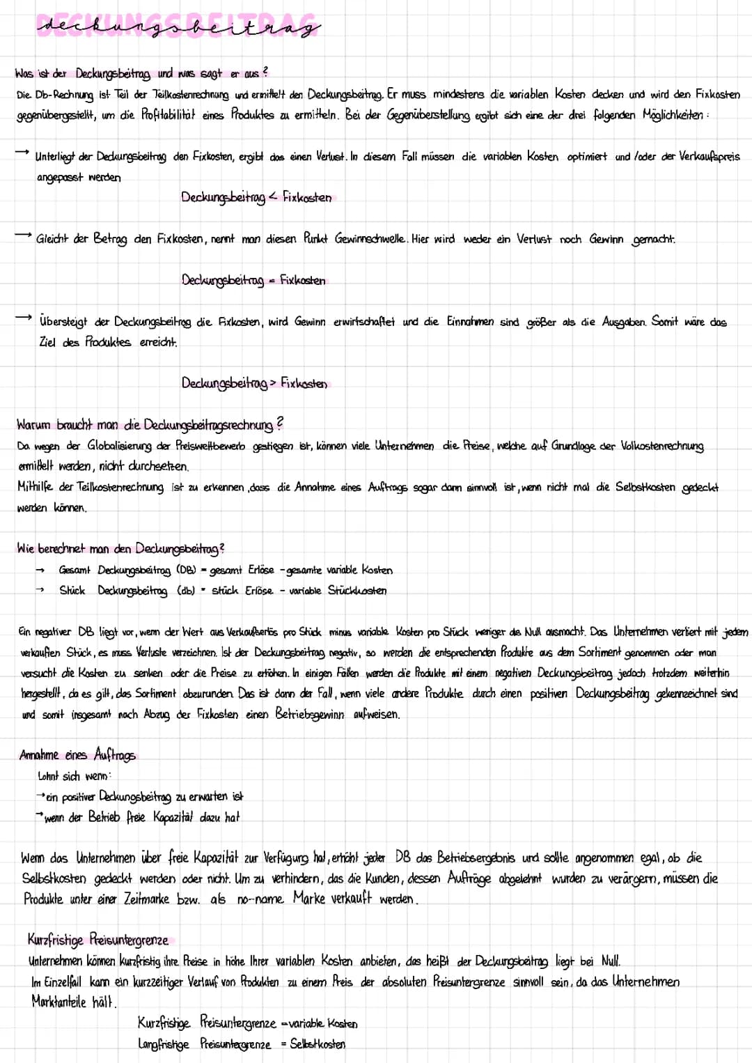 Deckungsbeitrag, Fertigungsverfahren, Industrie 4.0, ABC-Analyse