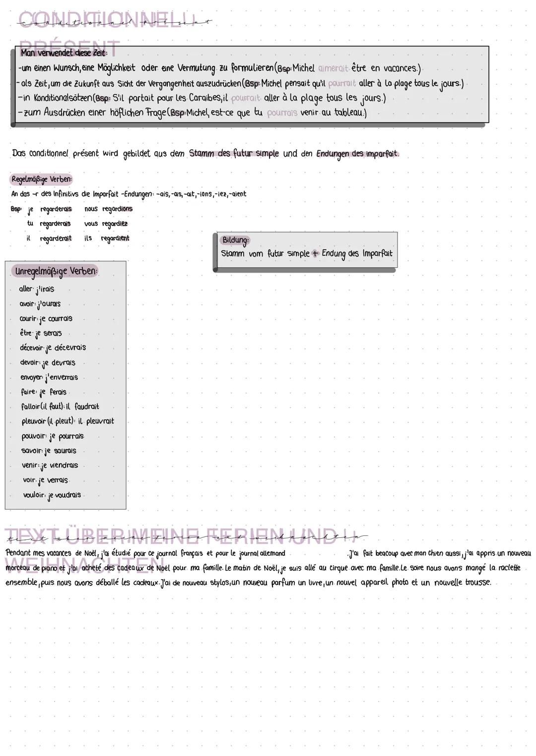 französisch
ZUSAMMENFASSUNG KA 1
FUTUR
Mon verwendet diess
Man verwendet diese Zeit, um eine Absicht für die Zukunft oder einer Vermutung fü