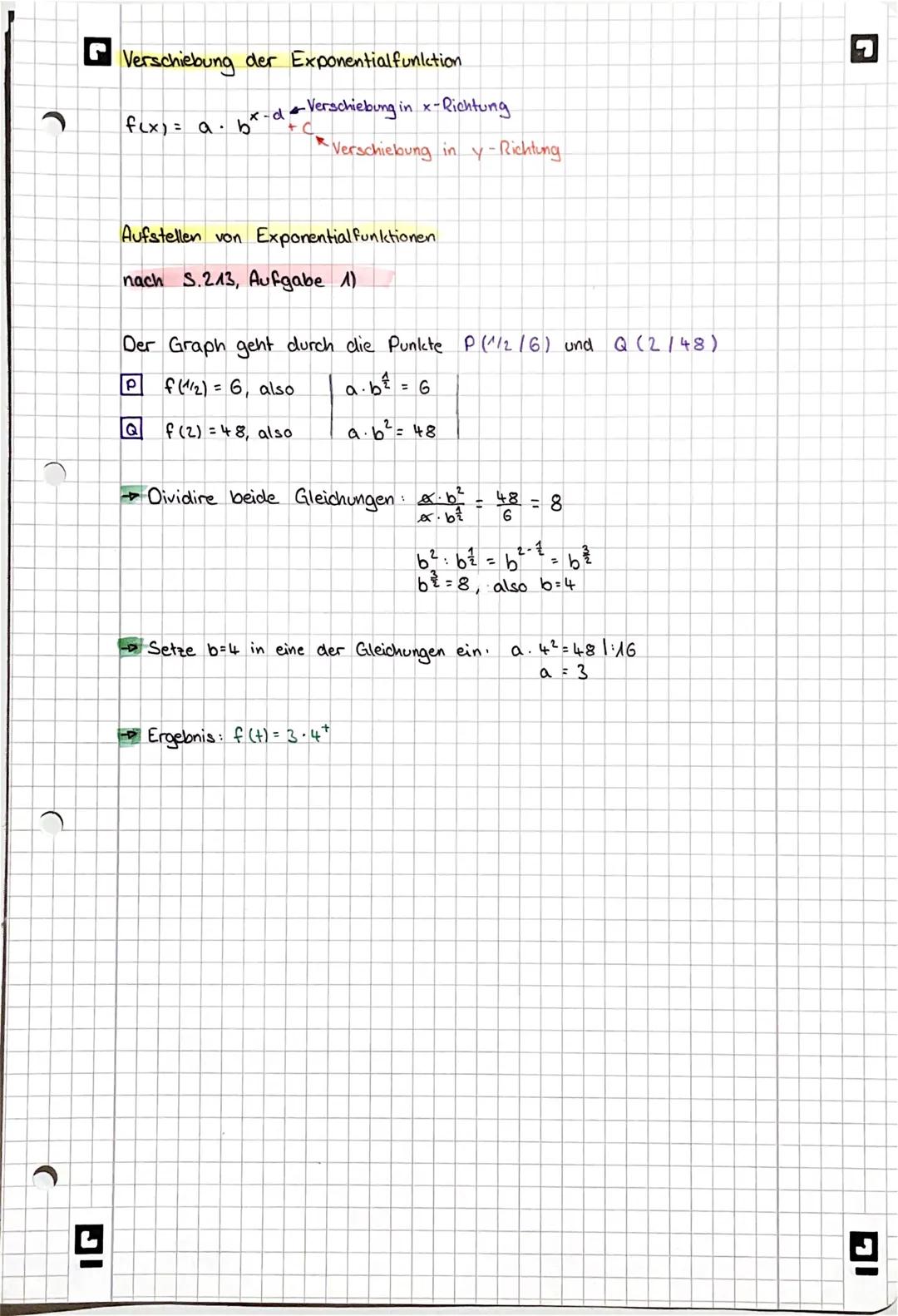 2
Exponentialfunktion
Grund-Gleichung: f(x) = a.
A
Anfang swert
Wachstum
b=1+p%
2.B. Ein Holzbestand wachst
jedes Jahr um 2.5%.
Wie lautet d