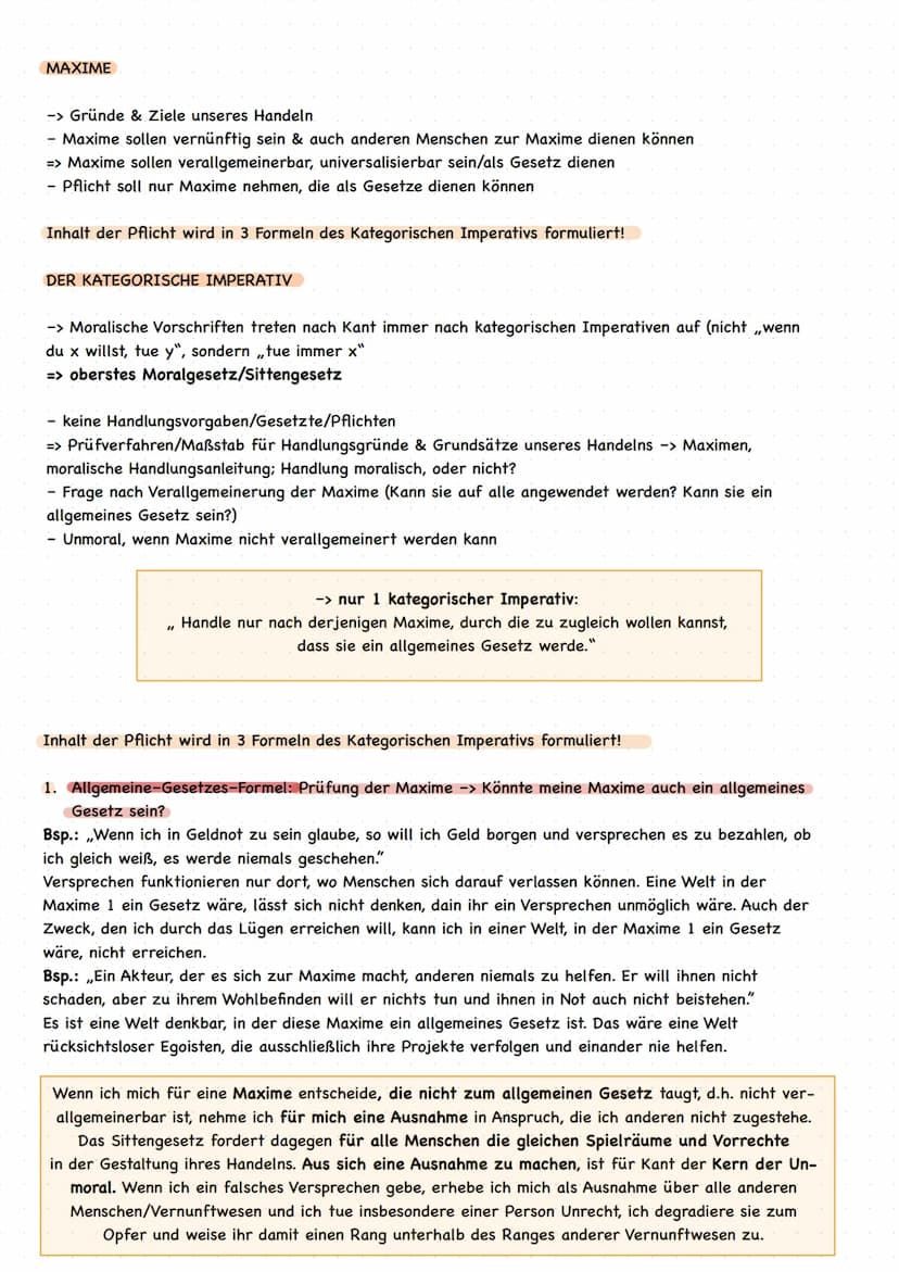 ALLGEMEINES
IMMANUEL KANT
-> Deontologie: to deon (Pflicht), Pflichtethik
= Kant (1724-1804)
Voraussetzung von Kantes Ethik -> Kants Mensche