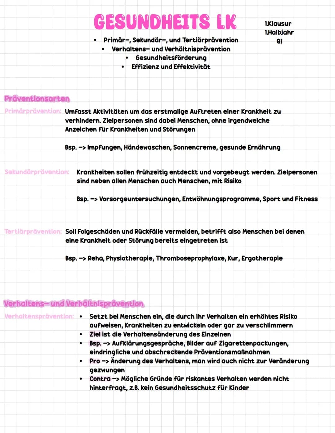 LERNZETTEL PRÄVENTION