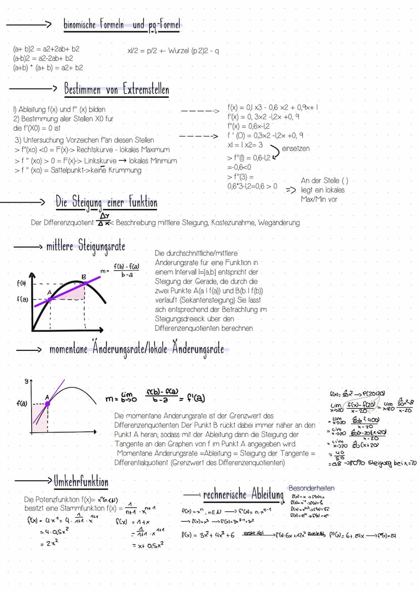 ·Y₁
J M N T
3
2.
1
HP
TP
graphisches Ableiten
₁m=-3
Ableitungsfunktionen
Hochpunkt
⇒ Steigung (0)
m=0
Wendepunkt
Sattelpunkt
monoton steigen