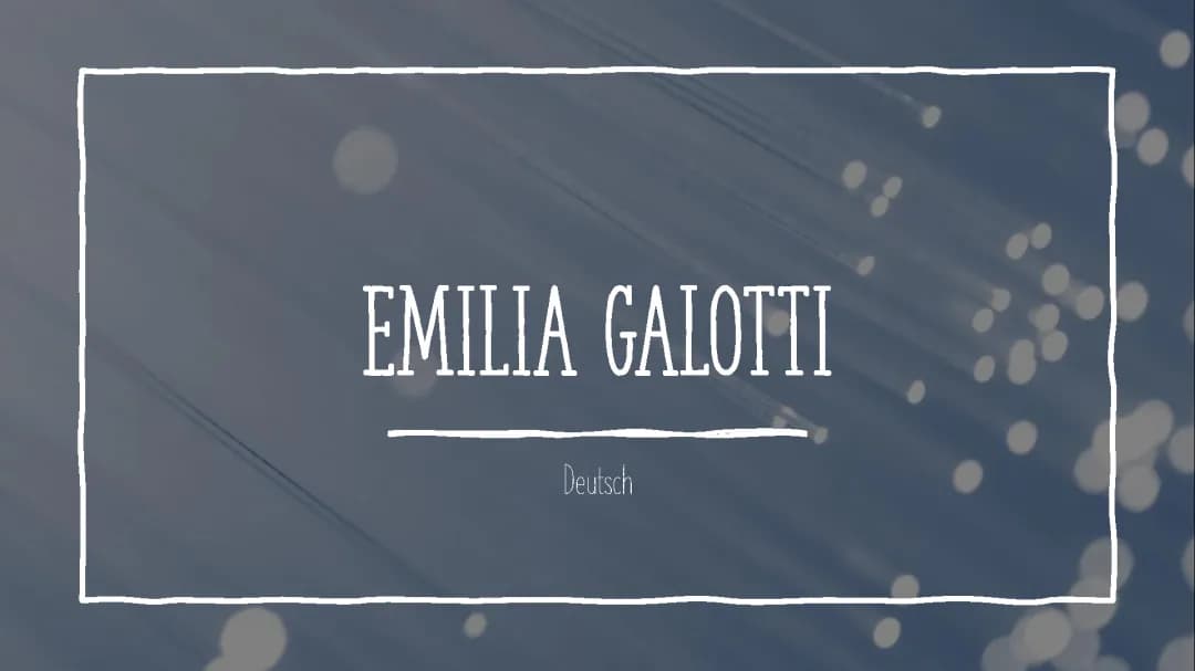Emilia Galotti Präsentation