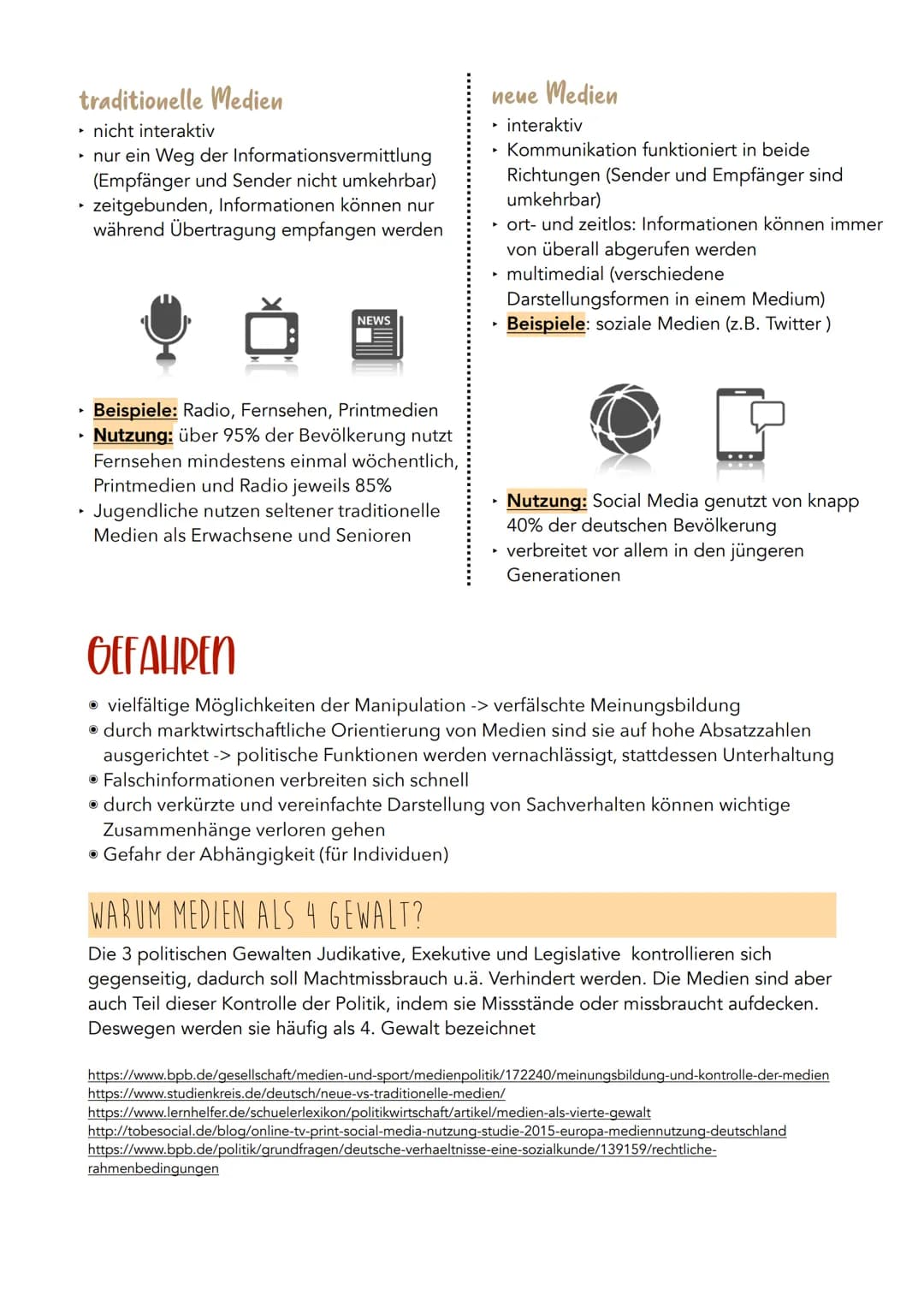 MEDIEN IN DER DEMOKRATIE
Medien haben in der Gesellschaft bzw. der Demokratie hauptsächlich drei Funktionen: die
Informationsfunktion, die M