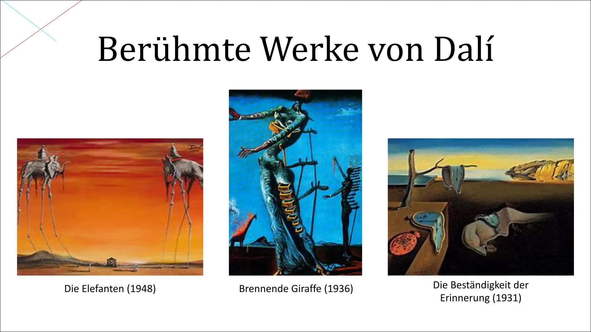 Laborador de
HANDTASTIK-MAMTPAR
IS
MI
Salvador Dalí
DO
F Gliederung
Grundsätzliche Informationen
• Lebenslauf
• Berühmte Werke von Dalí
●
• 