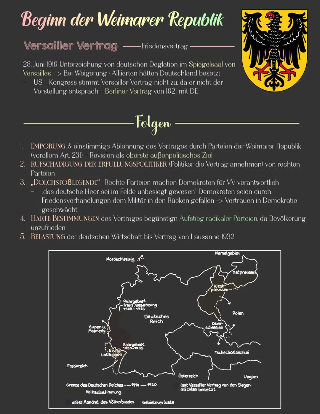 Beginn der Weimarer Republik
VORINFORMATIONEN
Die Weimarer Republik wurde in Folge der
Novermberrevolution gegründet.
hatte in ihrer Anfangs