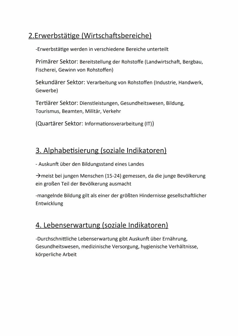 Erdkunde
1.1 Merkmale von Entwicklungsländern
-Weisen niedrigen Stand in ihrer wirtschaftlichen, sozialen und
ökologischen Entwicklung auf
-