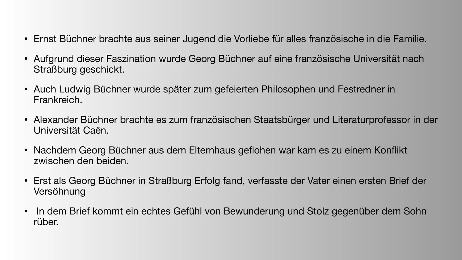 Georg Büchner
? Hi Gliederung
●
●
Die Familie Büchner
Jugendbetrachtung
Medizinisch politische Lehrjahre
Die große Krise Familie Büchners
• 