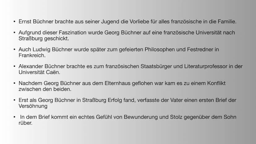 Georg Büchner
? Hi Gliederung
●
●
Die Familie Büchner
Jugendbetrachtung
Medizinisch politische Lehrjahre
Die große Krise Familie Büchners
• 
