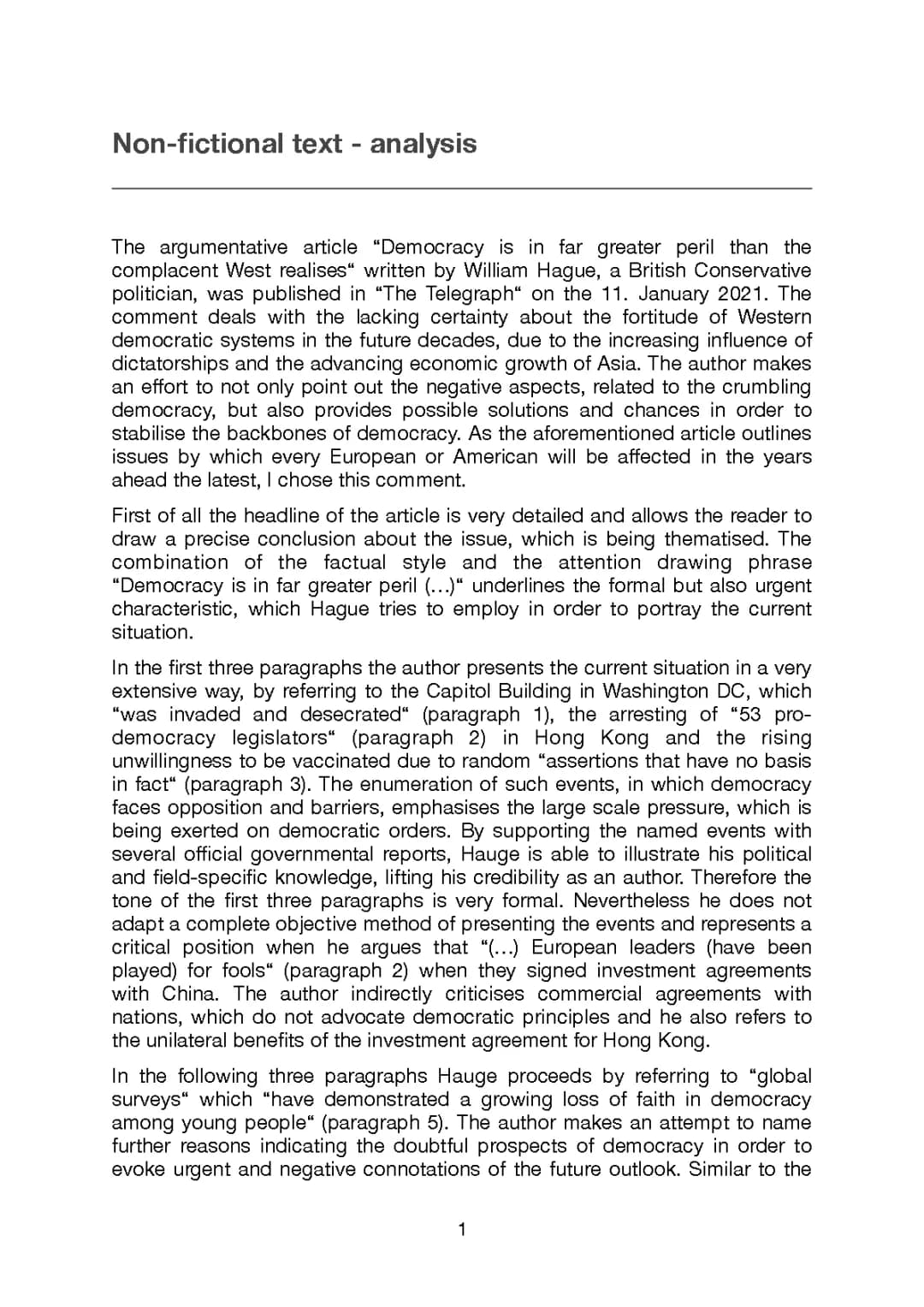 Where is Democracy in Danger? Issues and Examples