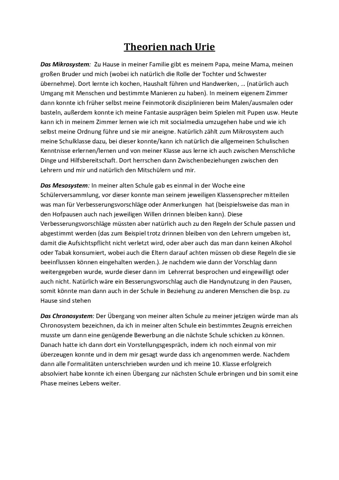 Einführung in die Theorien von Urie Bronfenbrenner