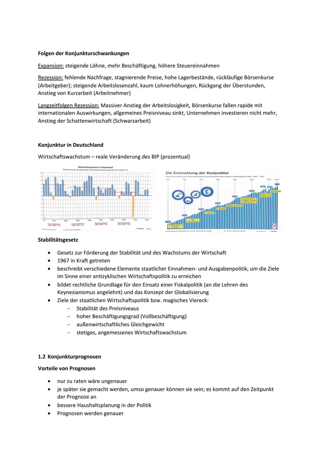 KONJUNKTURANALYSE UND KONJUNKTURPOLITIK
1. Beobachtung, Analyse und Prognose wirtschaftlicher Konjunktur
1.1 Wirtschaftliche Konjunktur - Mo