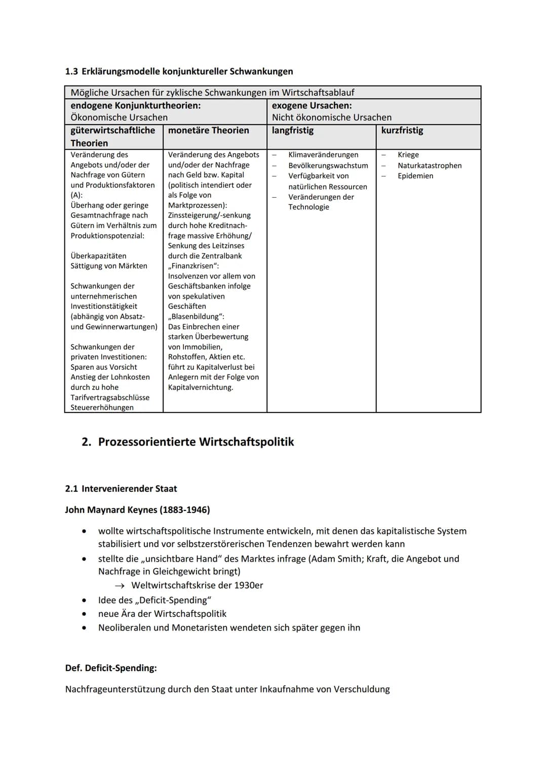 KONJUNKTURANALYSE UND KONJUNKTURPOLITIK
1. Beobachtung, Analyse und Prognose wirtschaftlicher Konjunktur
1.1 Wirtschaftliche Konjunktur - Mo