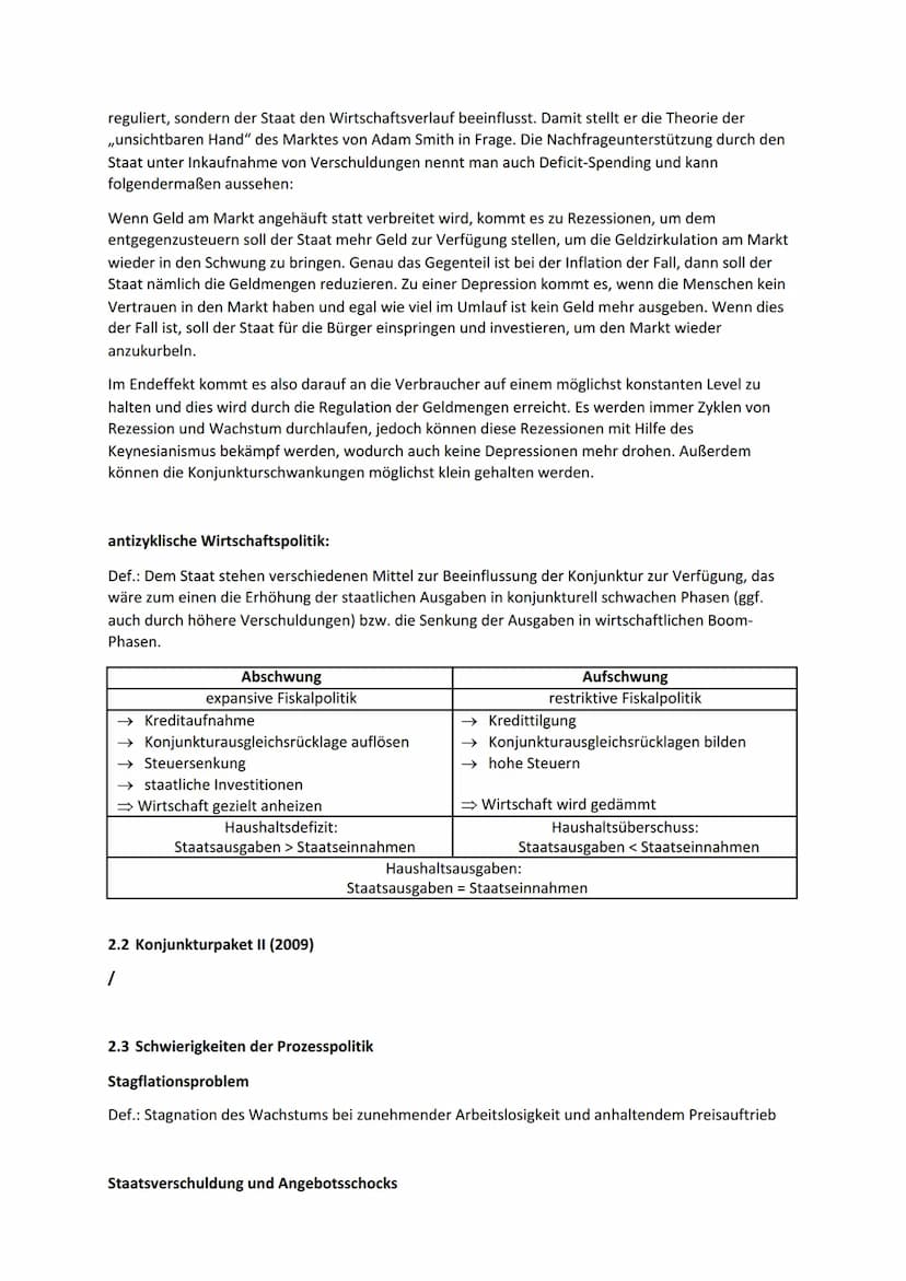 KONJUNKTURANALYSE UND KONJUNKTURPOLITIK
1. Beobachtung, Analyse und Prognose wirtschaftlicher Konjunktur
1.1 Wirtschaftliche Konjunktur - Mo