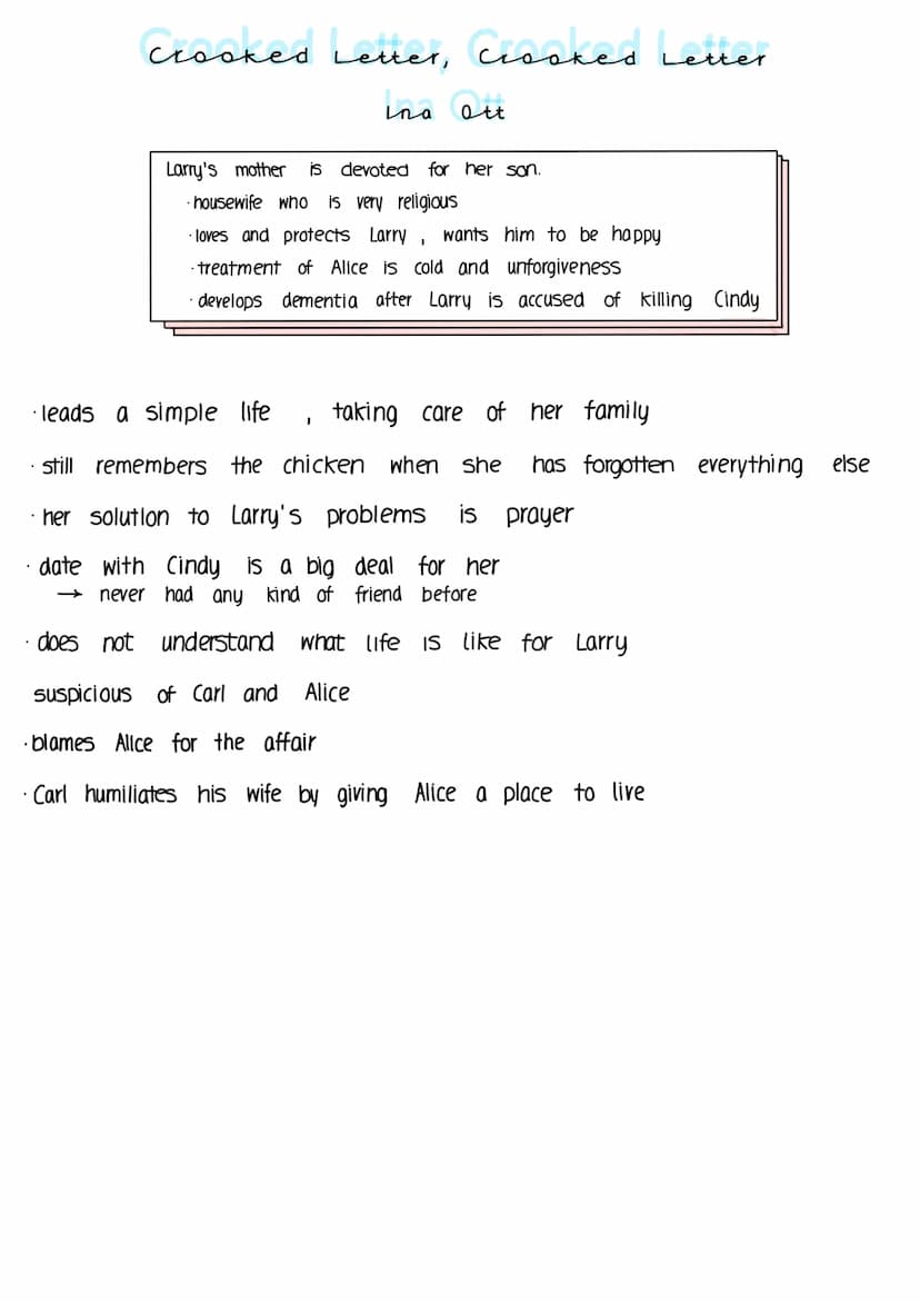 Crooked Letter, Crooked Letter
Larry att
Scary Larry" is an outsider who just want to be accepted.
· Larry's unusual hobbies make him a misf