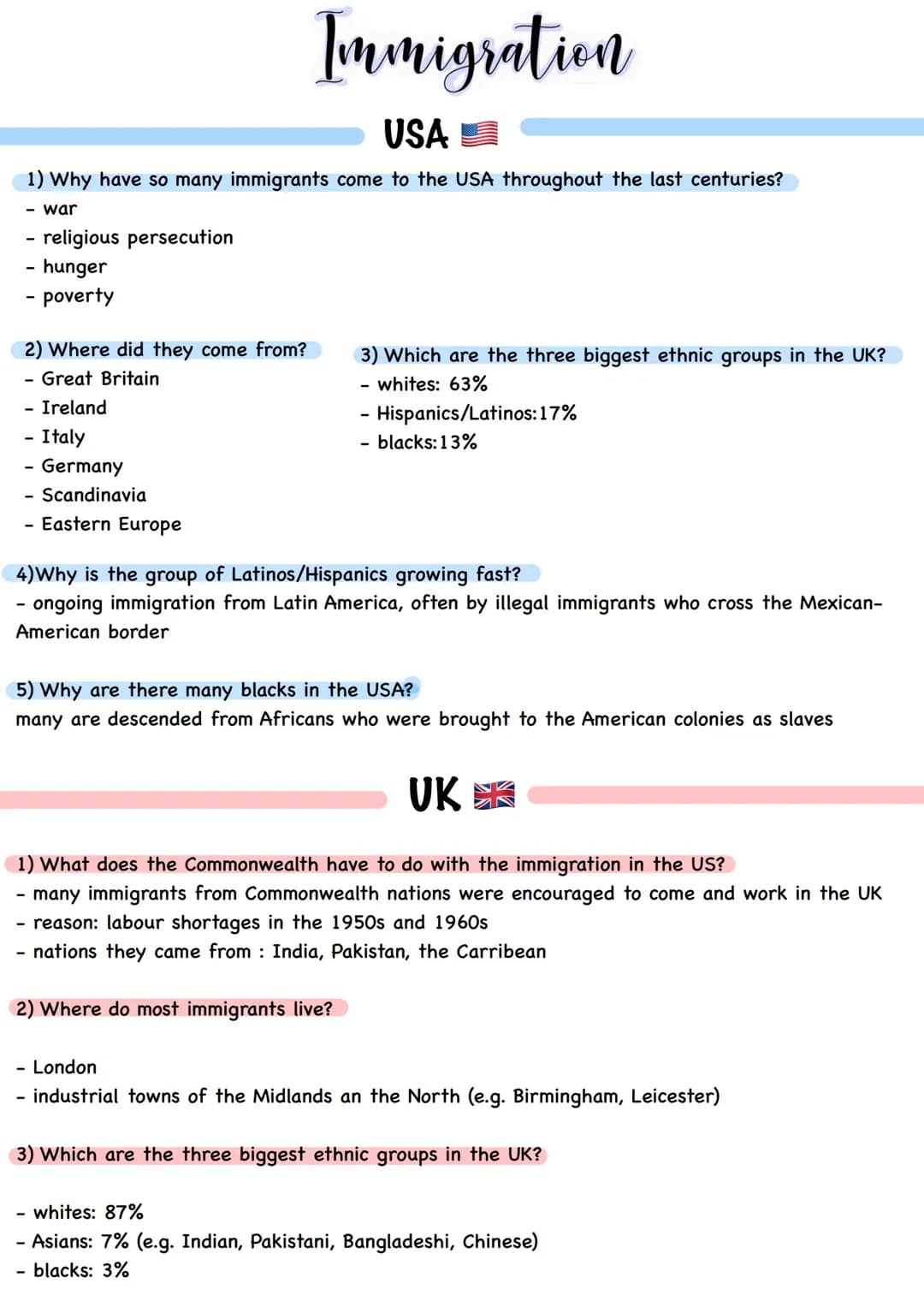 1) Why have so many immigrants
- war
religious persecution
hunger
- poverty
2) Where did they come from?
Great Britain
-
- Ireland
- Italy
I