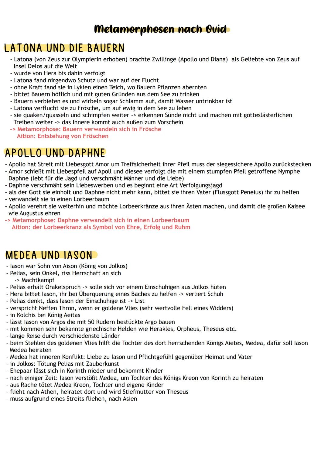 # Metamorphosen nach Ovid

LATONA UND DIE BAUERN

- Latona (von Zeus zur Olympierin erhoben) brachte Zwillinge (Apollo und Diana) als Gelieb