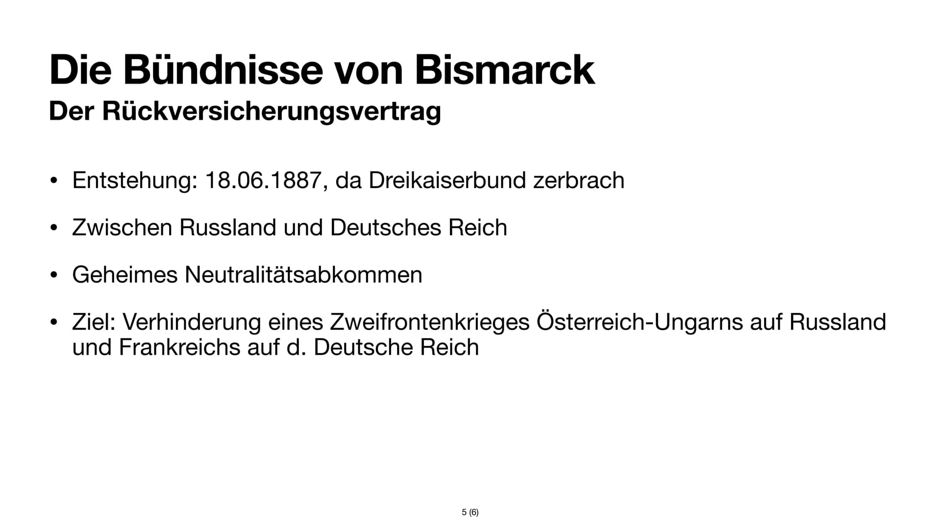 NAKA
Bismarcks Bündnissystem
Ellen S. Inhaltsverzeichnis
3. Ausgangslage
4. Ziele
5. Die Bündnisse von Bismarck
(1) Darstellung der Bündniss