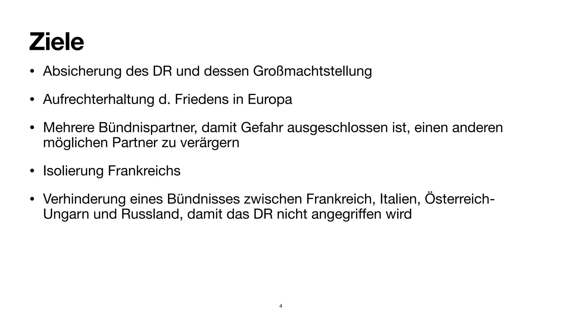 NAKA
Bismarcks Bündnissystem
Ellen S. Inhaltsverzeichnis
3. Ausgangslage
4. Ziele
5. Die Bündnisse von Bismarck
(1) Darstellung der Bündniss