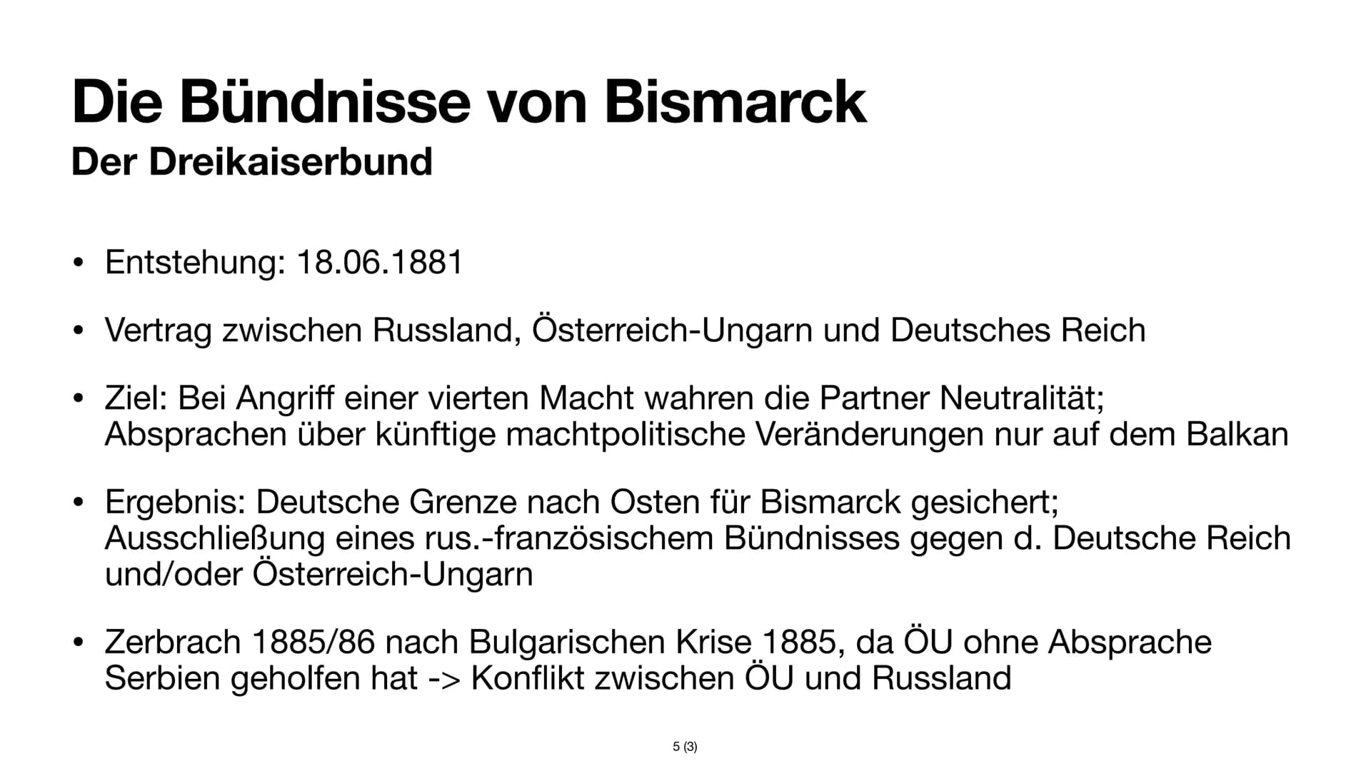 NAKA
Bismarcks Bündnissystem
Ellen S. Inhaltsverzeichnis
3. Ausgangslage
4. Ziele
5. Die Bündnisse von Bismarck
(1) Darstellung der Bündniss