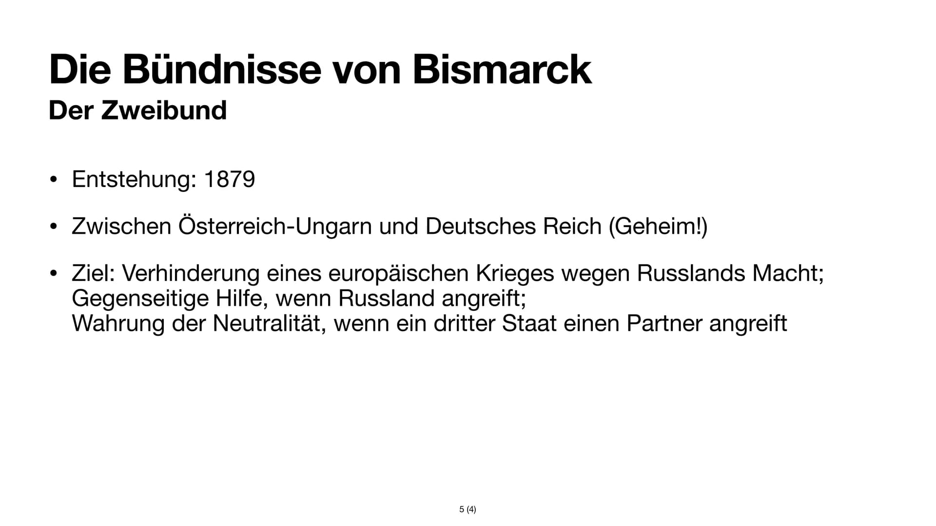 NAKA
Bismarcks Bündnissystem
Ellen S. Inhaltsverzeichnis
3. Ausgangslage
4. Ziele
5. Die Bündnisse von Bismarck
(1) Darstellung der Bündniss