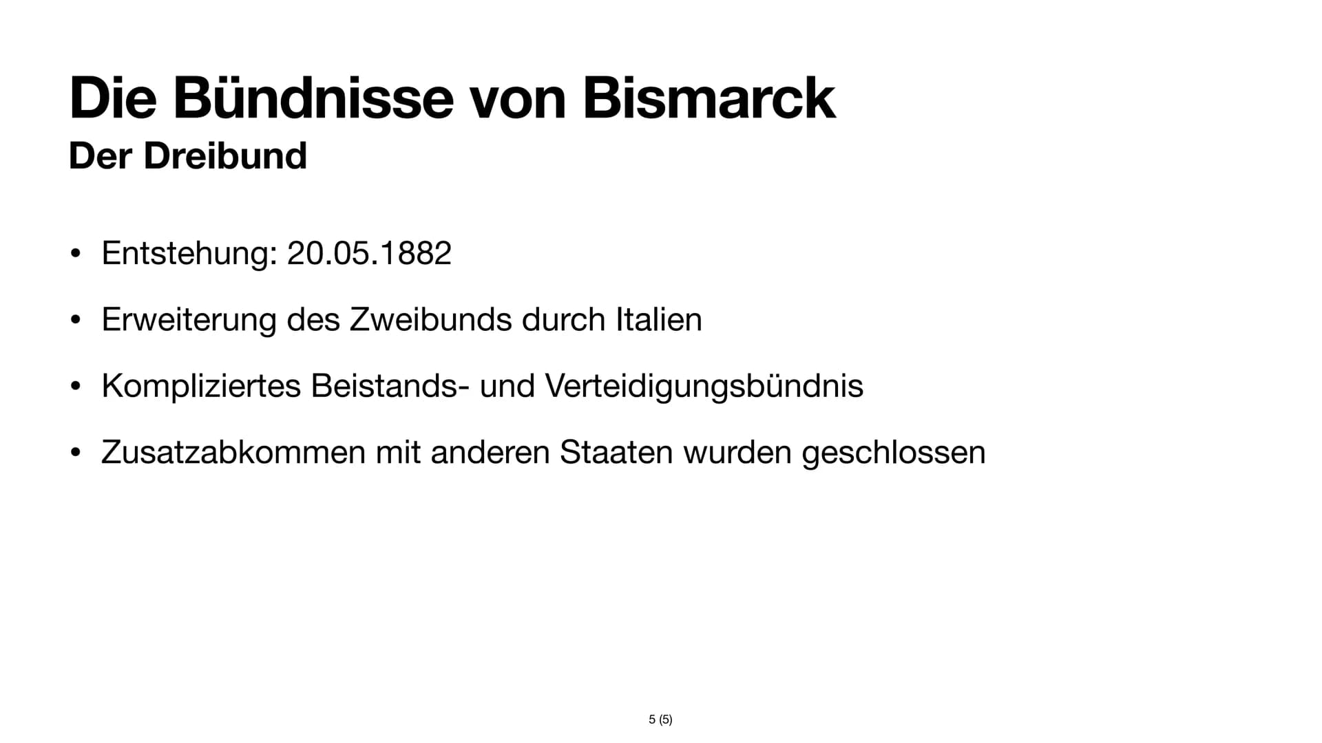 NAKA
Bismarcks Bündnissystem
Ellen S. Inhaltsverzeichnis
3. Ausgangslage
4. Ziele
5. Die Bündnisse von Bismarck
(1) Darstellung der Bündniss